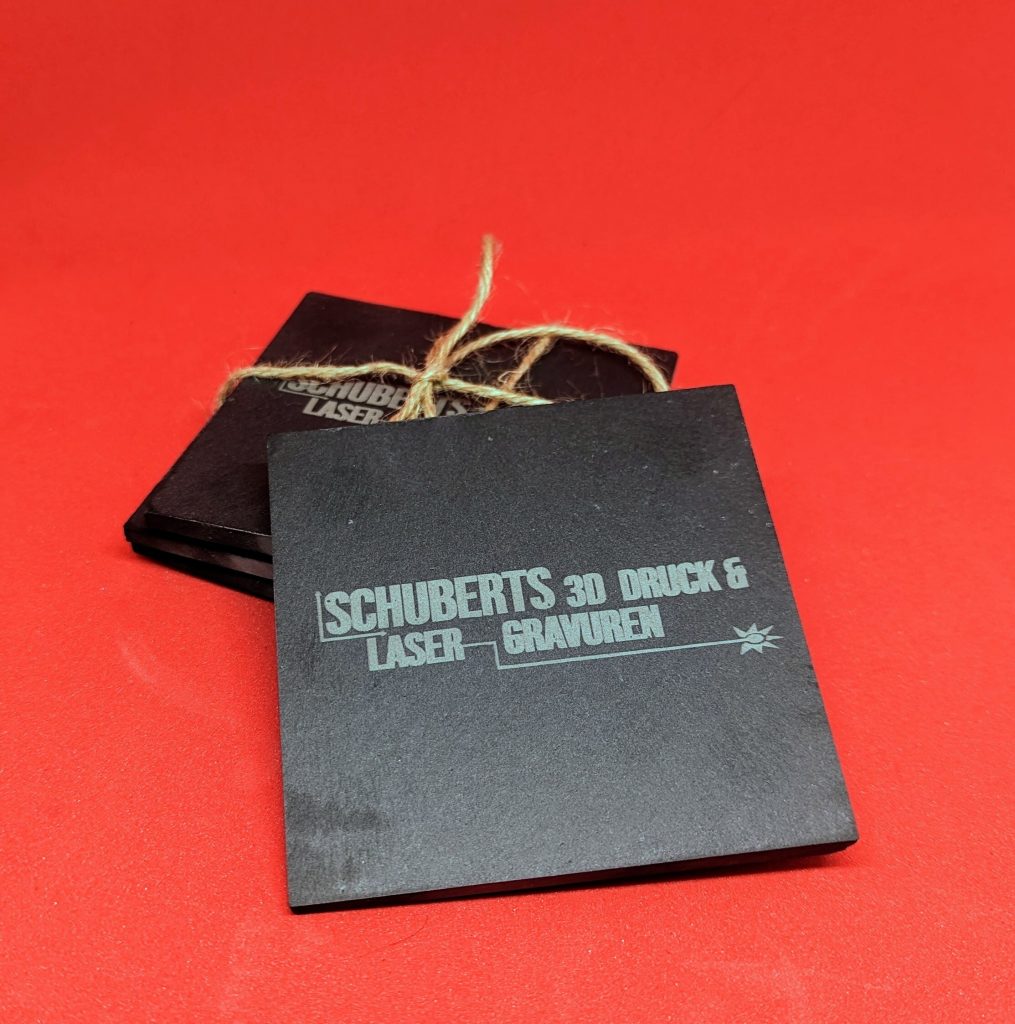 Schieferuntersetzer mit Lasergravur